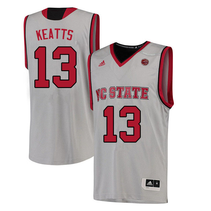 Men #13 KJ Keatts NC State Wolfpack College Basketball Jerseys Sale-White